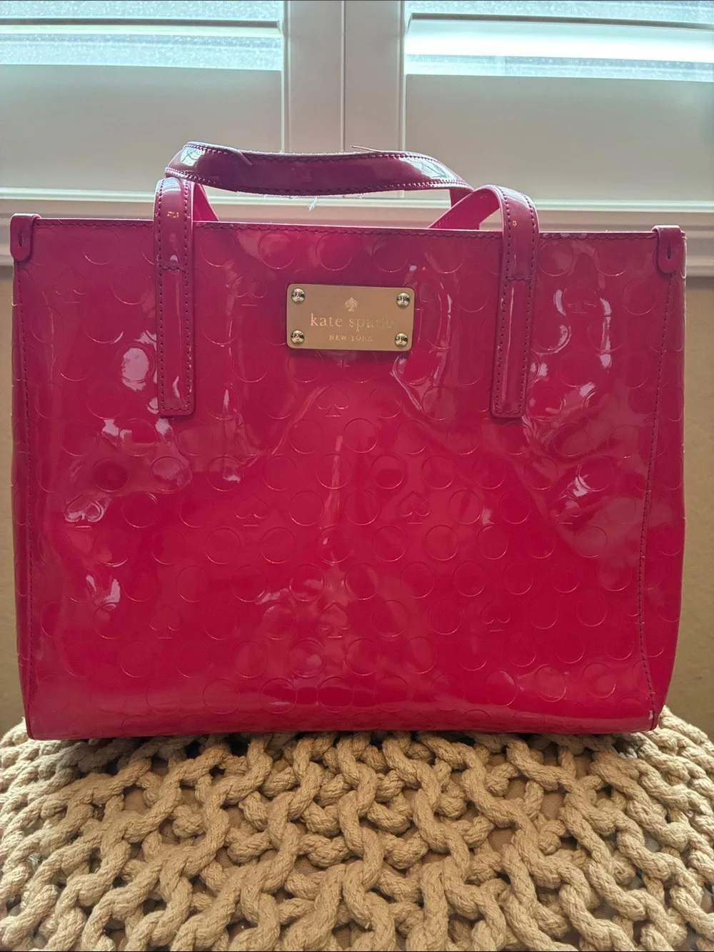 kate spade Hot Pink Patent Circle-Embossed Tote